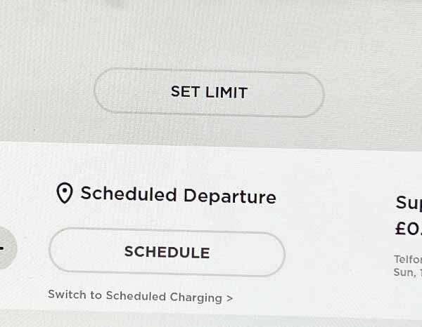Scheduled Departure Setting - Tesla